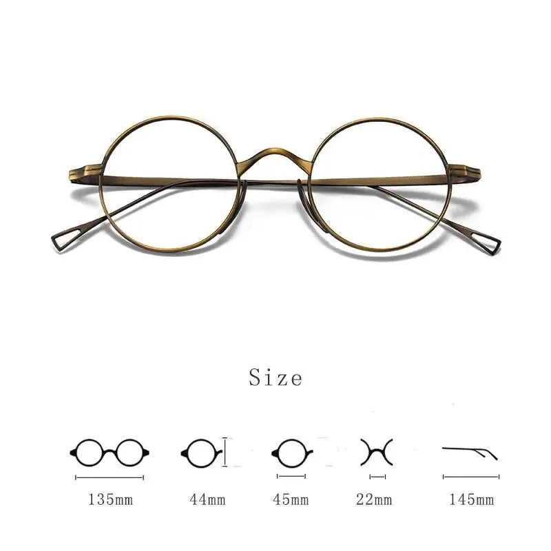 Unisex Round Full Rim Titanium Prescription Glasses Ft3001 — view 4 | Rx Spectacle