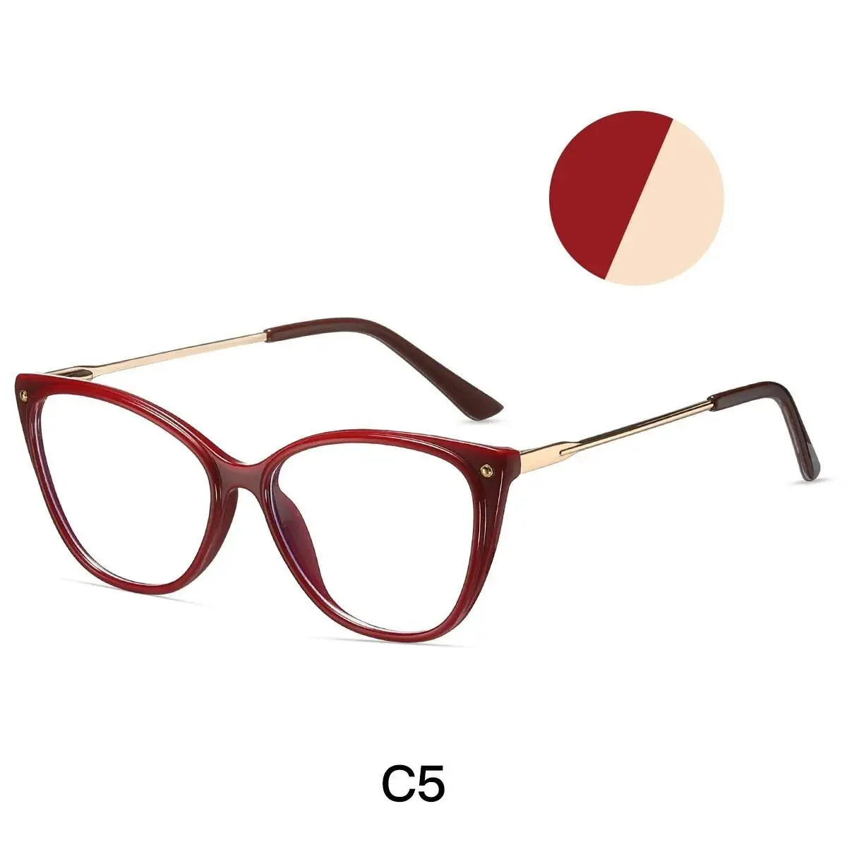 Women's Cat Eye Full Rim TR90 Prescription Glasses 87008 — view 10 | Rx Spectacle