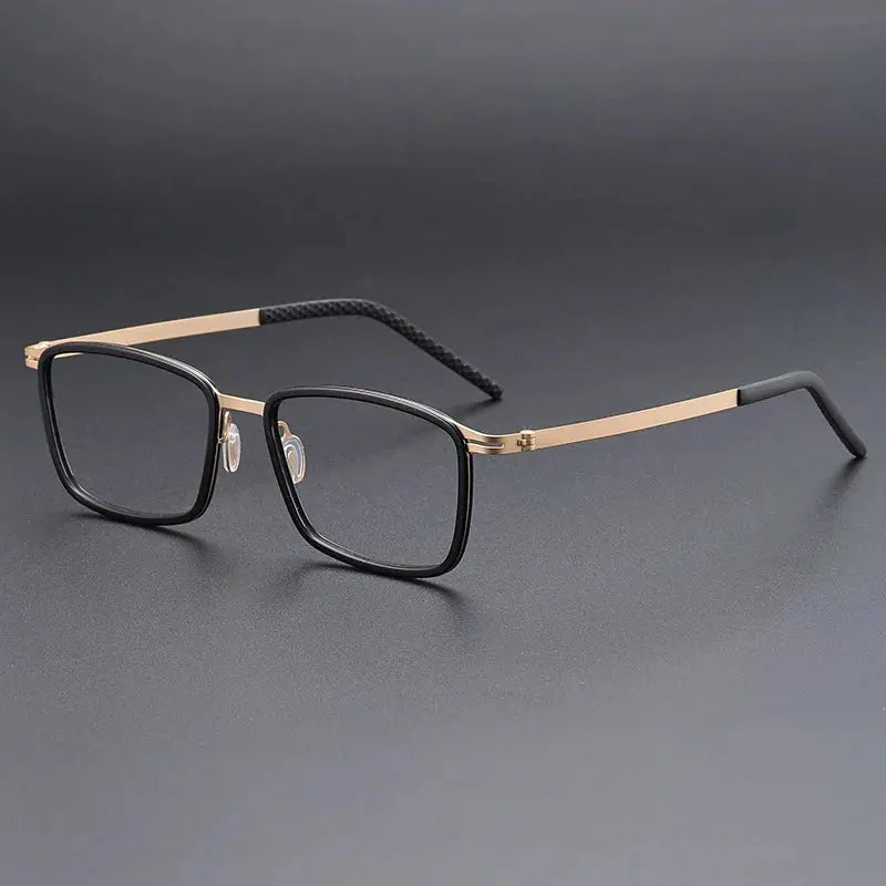 Men's Square Full Rim Titanium Oversized Prescription Glasses 698009 — view 3 | Rx Spectacle