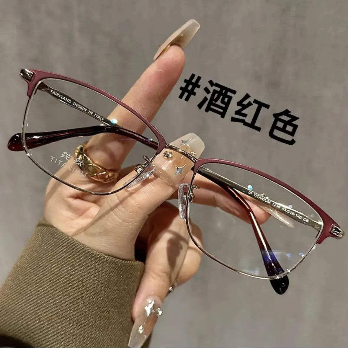 Unisex Square Full Rim Titanium Prescription Glasses 22201 — view 3 | Rx Spectacle