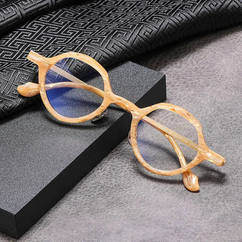 Unisex Round Full Rim Titanium Prescription Glasses 326071 — view 6 | Rx Spectacle
