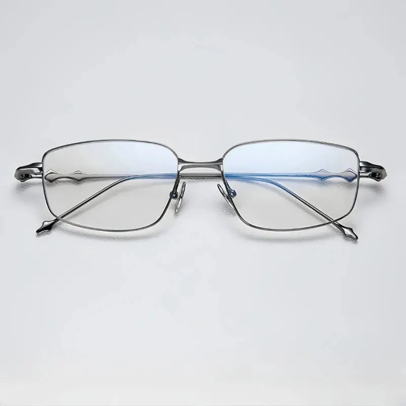 Unisex Square Full Rim Titanium Oversized Prescription Glasses 43005 — view 5 | Rx Spectacle