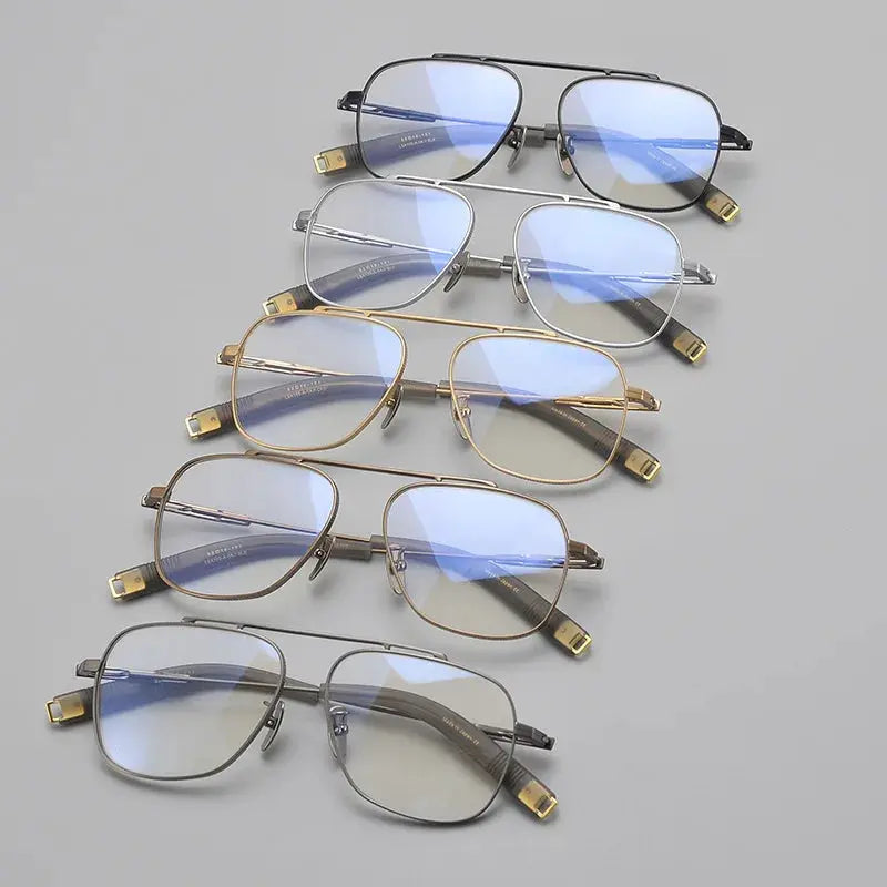 Men's Square Full Rim Titanium Prescription Glasses Lsa1051 — view 3 | Rx Spectacle