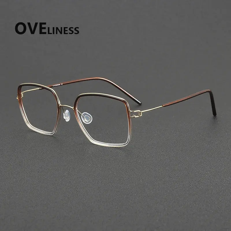 Women's Polygon Full Rim Titanium Prescription Glasses 381046 — view 5 | Rx Spectacle