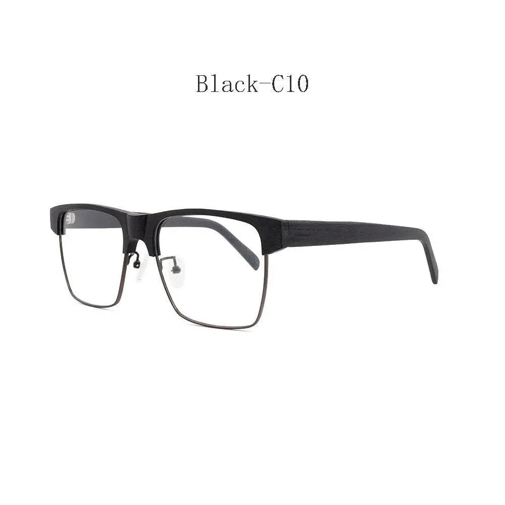 Men's Square Full Rim Wood Prescription Glasses 6252 — view 5 | Rx Spectacle