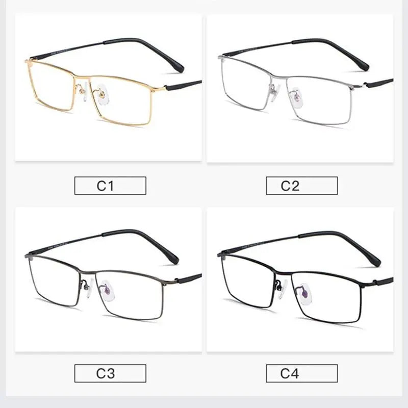 Men's Rectangular Full Rim Titanium Prescription Glasses J85517 — view 2 | Rx Spectacle