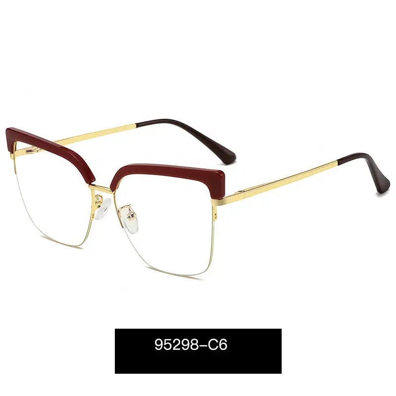 Women's Cat Eye Semi-Rimless TR90 Prescription Glasses 95298 — view 8 | Rx Spectacle