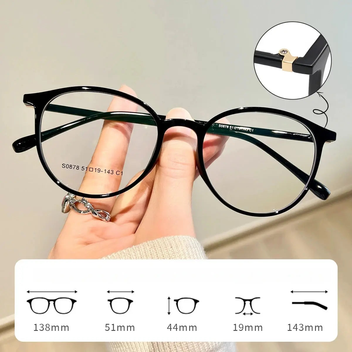 Women's Oval Full Rim Acetate Prescription Glasses 660878 — view 3 | Rx Spectacle