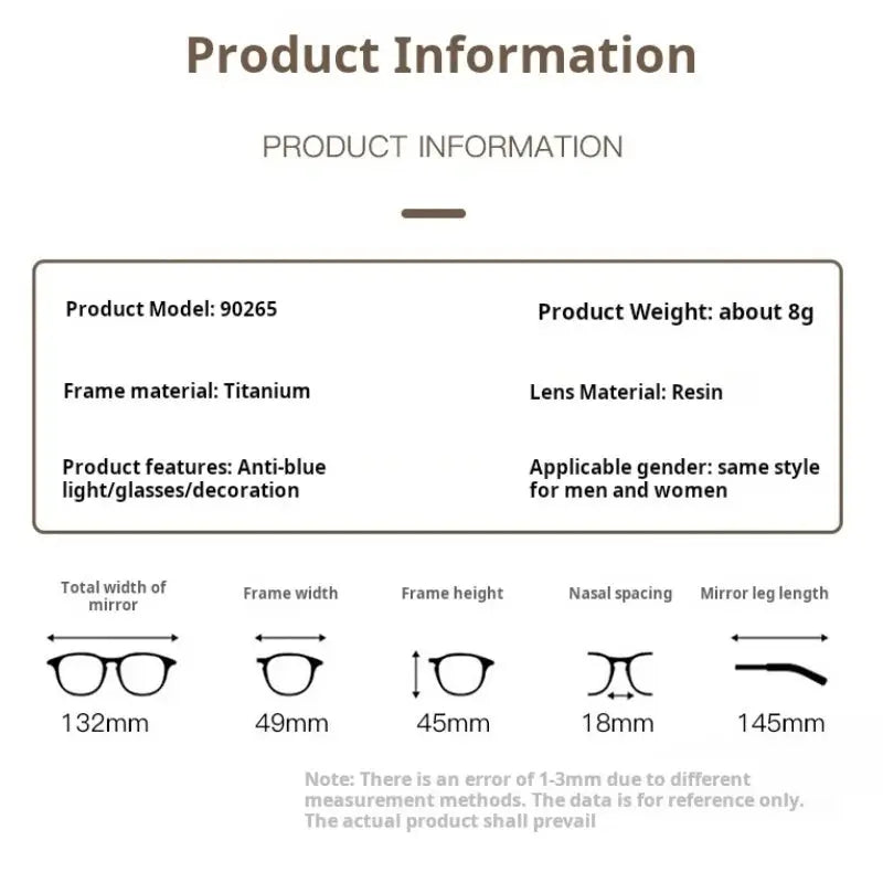 Women's Oval Full Rim Titanium Prescription Glasses 90265 — view 2 | Rx Spectacle