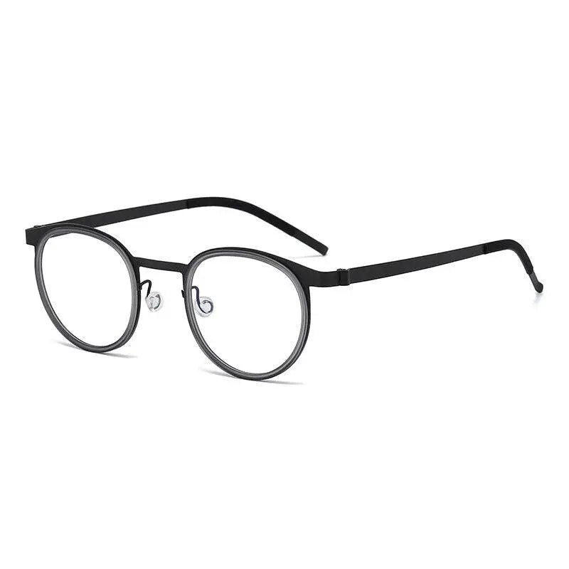 Unisex Round Full Rim Titanium Prescription Glasses 9704 — view 3 | Rx Spectacle