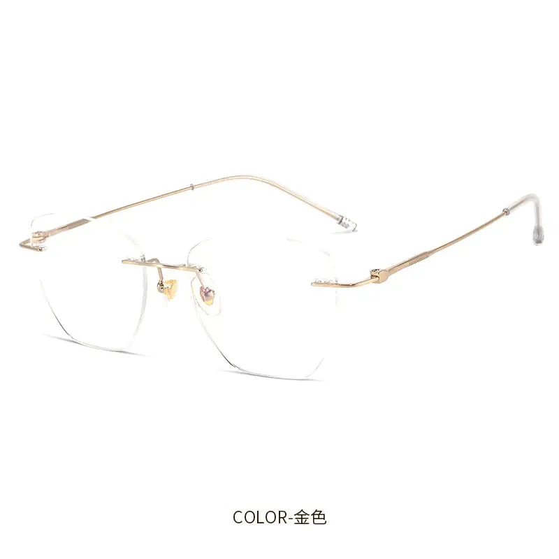 Women's Cat Eye Rimless Titanium Prescription Glasses 60194 — view 5 | Rx Spectacle