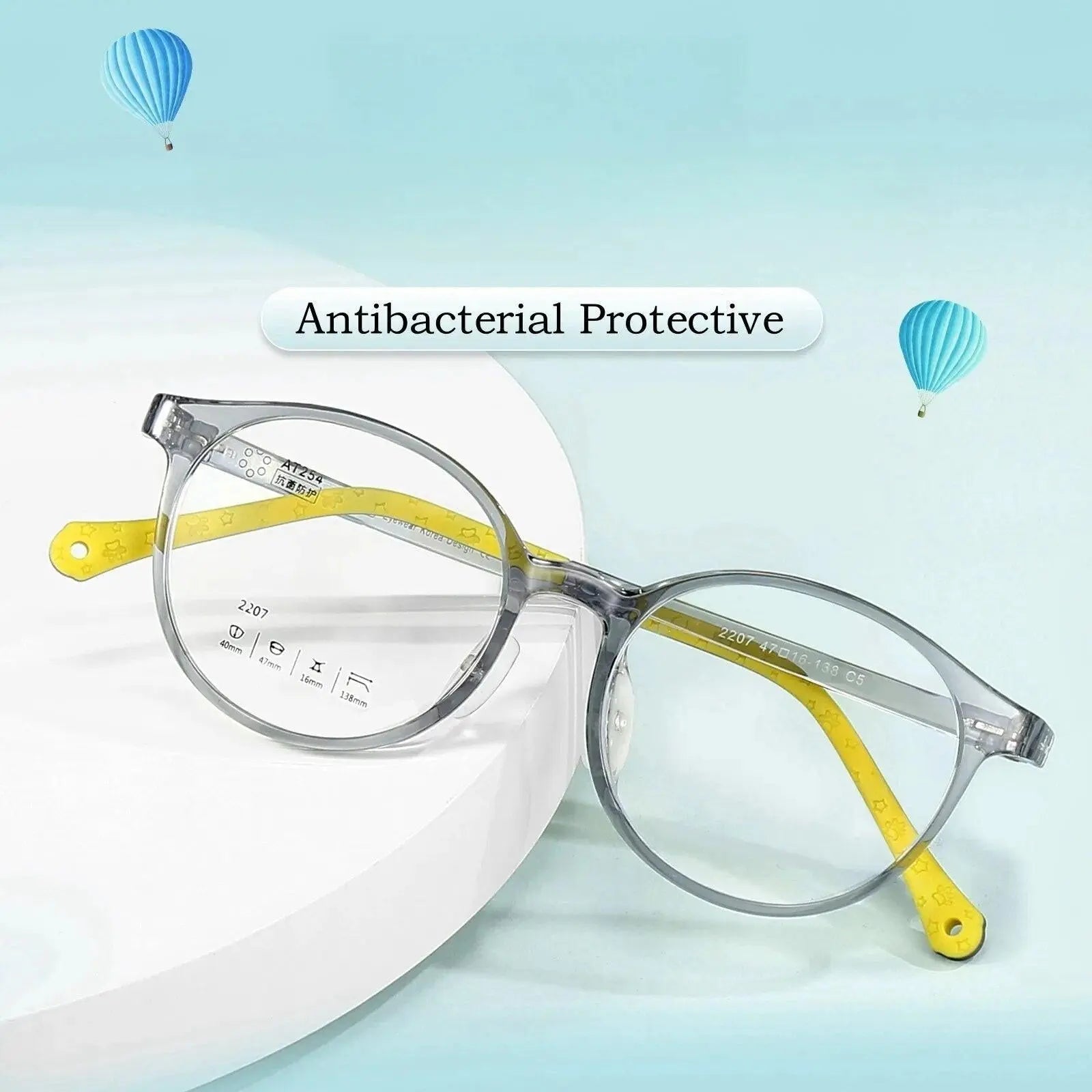 Unisex Round Full Rim TR90 Prescription Glasses 2207 — view 3 | Rx Spectacle