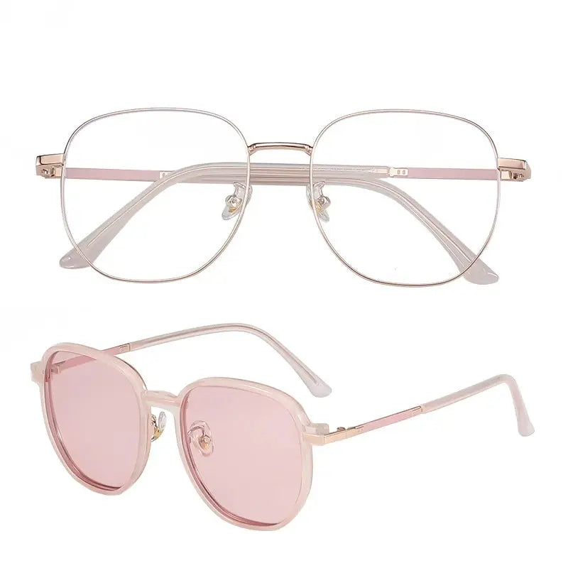 Women's Round Full Rim Alloy Clip-On Prescription Glasses Y1105 — view 10 | Rx Spectacle