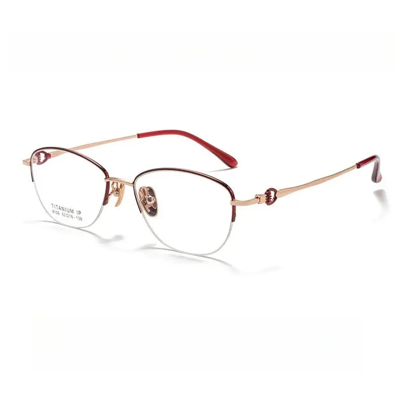 Women's Square Semi-Rimless Alloy Prescription Glasses 98106 — view 3 | Rx Spectacle