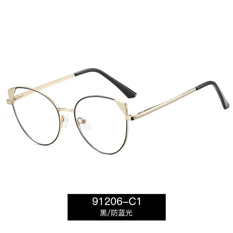 Women's Cat Eye Full Rim Alloy Prescription Glasses 391206 — view 3 | Rx Spectacle
