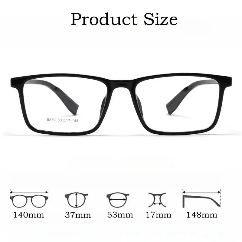 Unisex Square Full Rim TR90 Prescription Glasses 948239 — view 2 | Rx Spectacle