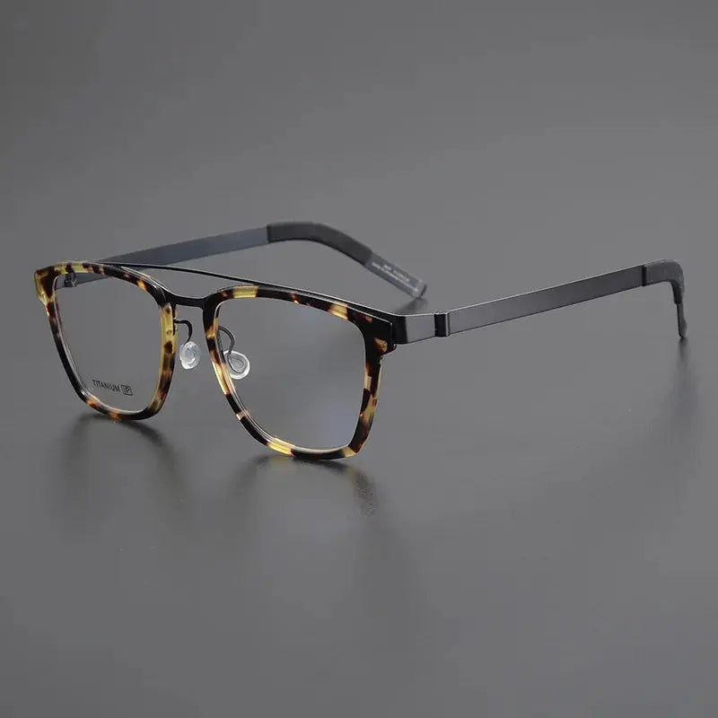 Unisex Square Full Rim Titanium Double Bridge Prescription Glasses 4507 — view 6 | Rx Spectacle