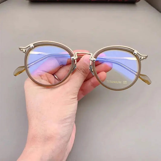 Unisex Round Full Rim Titanium Prescription Glasses 77036 — view 1 | Rx Spectacle