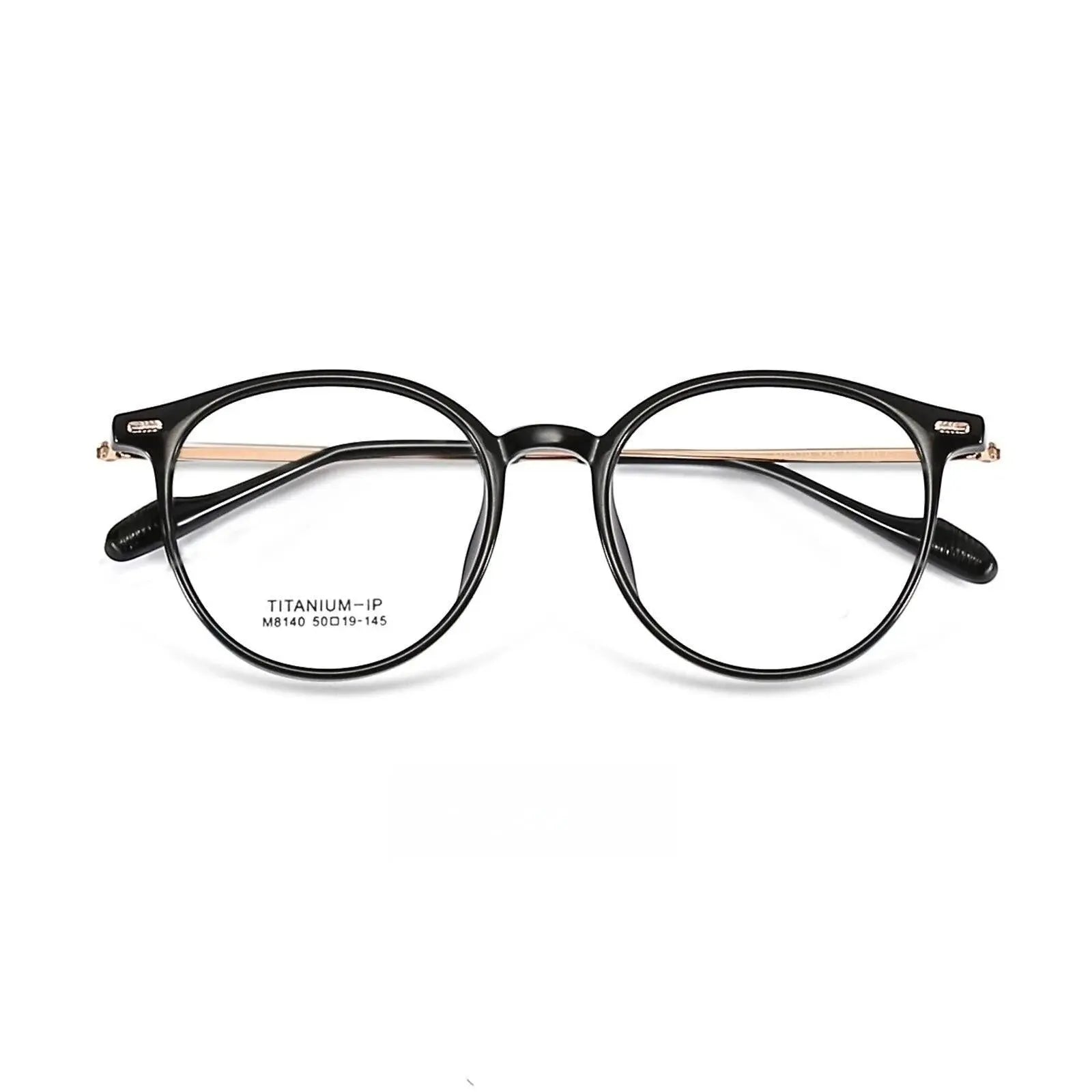 Men's Round Full Rim Titanium Prescription Glasses M8140 — view 7 | Rx Spectacle