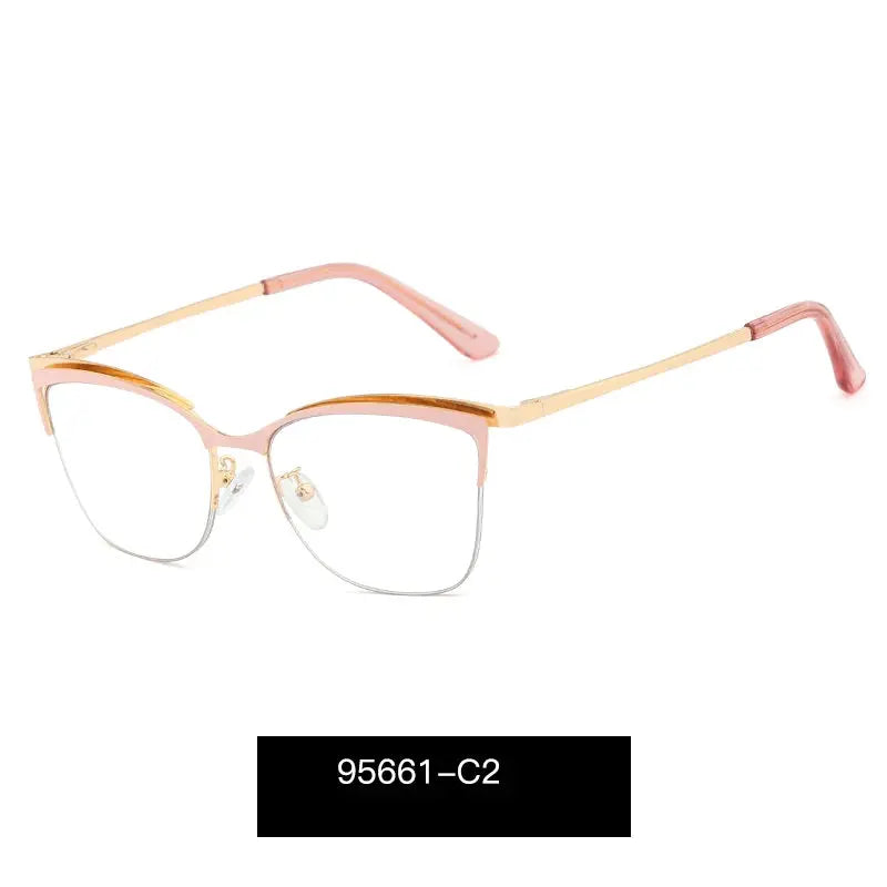 Women's Cat Eye Full Rim Alloy Prescription Glasses 95661 — view 3 | Rx Spectacle