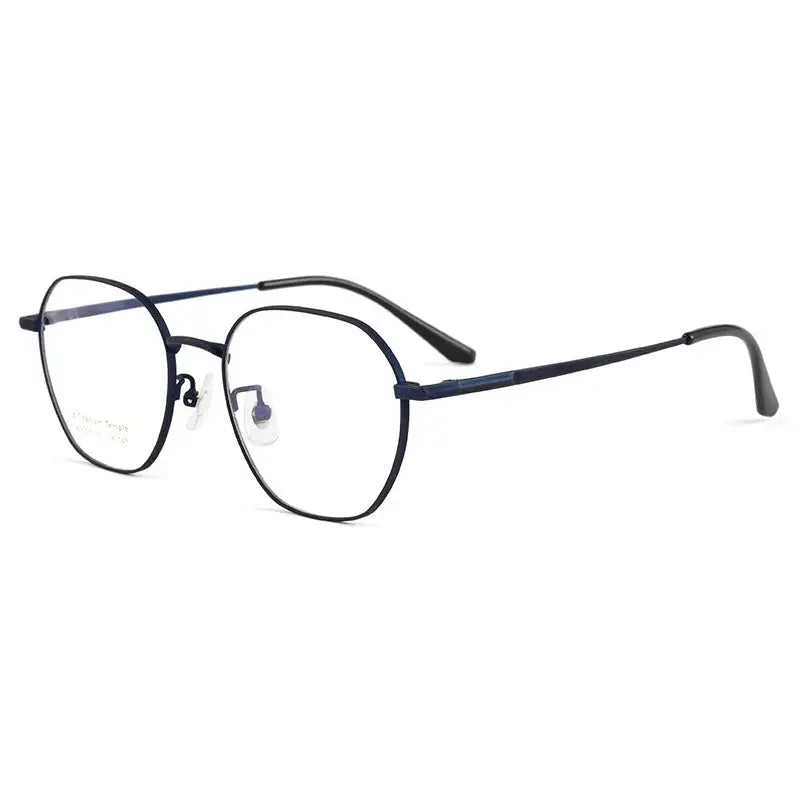 Women's Polygon Full Rim Titanium Flat Top Prescription Glasses 75055 — view 7 | Rx Spectacle