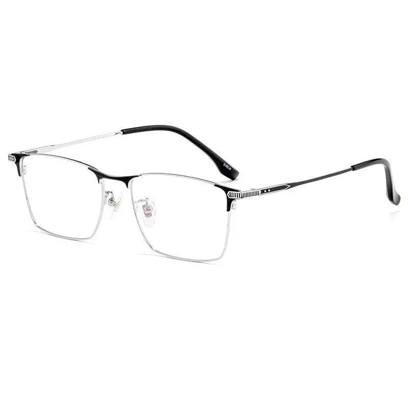 Men's Square Full Rim Titanium Prescription Glasses 80100T — view 2 | Rx Spectacle