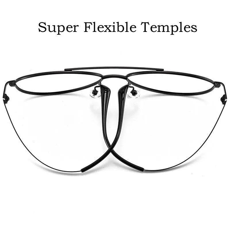 Unisex Oval Full Rim Titanium Double Bridge Prescription Glasses 2194 — view 8 | Rx Spectacle