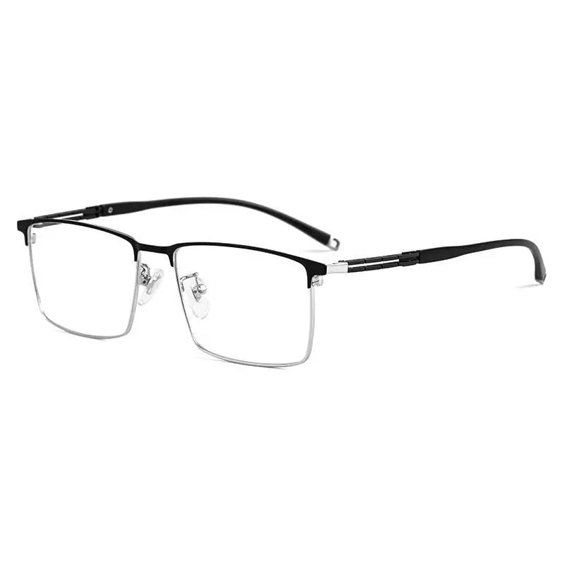 Men's Square Full Rim Titanium Prescription Glasses T8607t — view 7 | Rx Spectacle