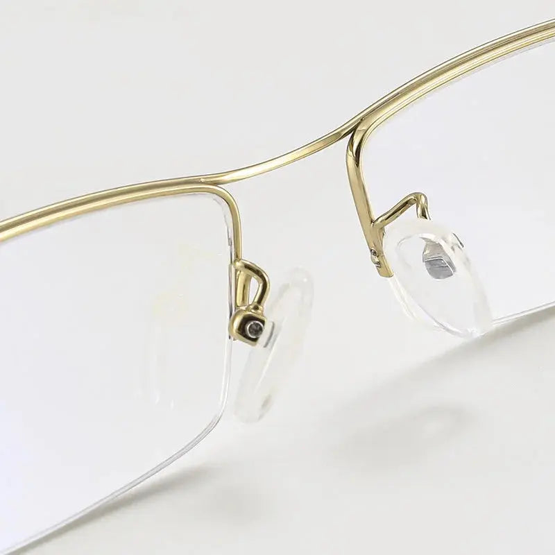Unisex Browline Semi-Rimless Titanium Prescription Glasses 6688 — view 4 | Rx Spectacle