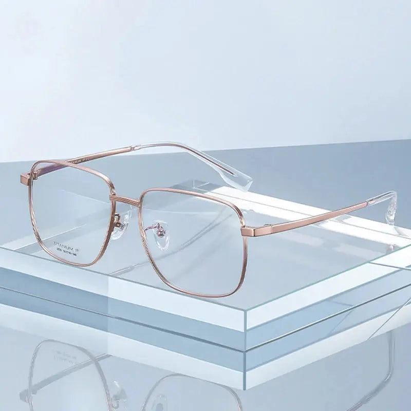 Women's Square Full Rim Titanium Prescription Glasses 32029 — view 1 | Rx Spectacle