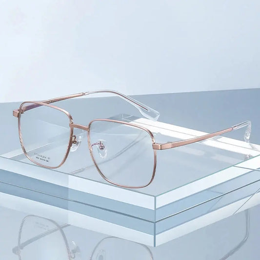 Women's Square Full Rim Titanium Prescription Glasses 32029 — view 1 | Rx Spectacle