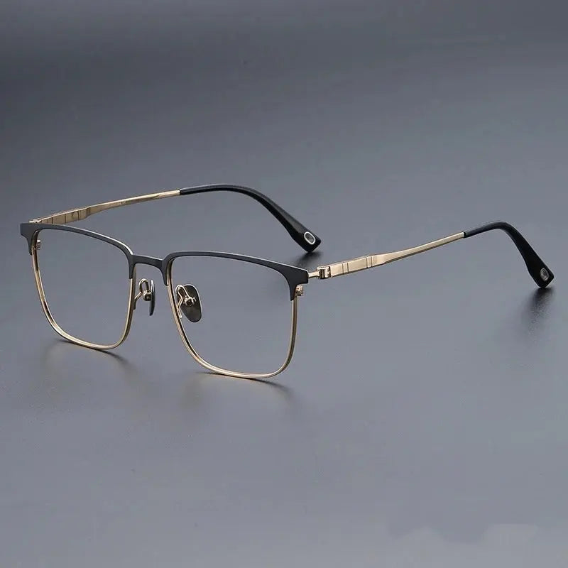 Men's Square Full Rim Titanium Prescription Glasses 670809 — view 7 | Rx Spectacle