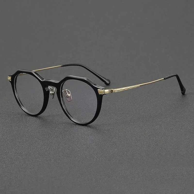 Women's Round Full Rim Titanium Prescription Glasses 54402 — view 4 | Rx Spectacle