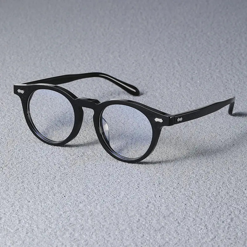 Unisex Round Full Rim Acetate Prescription Glasses Sh505 — view 4 | Rx Spectacle
