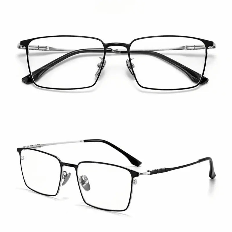 Men's Square Full Rim Titanium Prescription Glasses J86037 — view 5 | Rx Spectacle