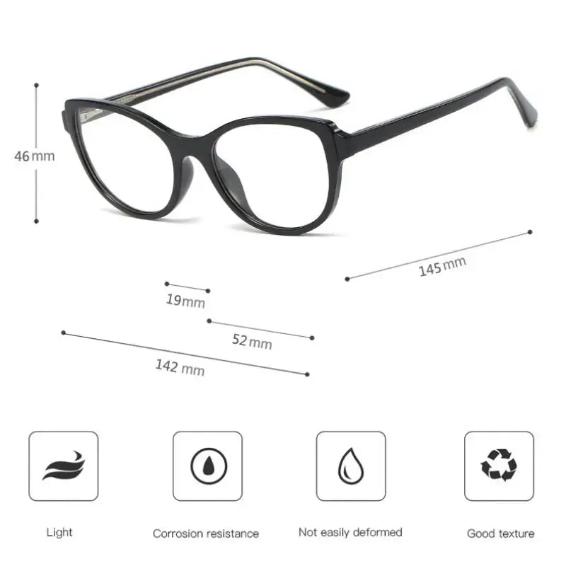 Women's Cat Eye Full Rim TR90 Prescription Glasses 93358 — view 2 | Rx Spectacle