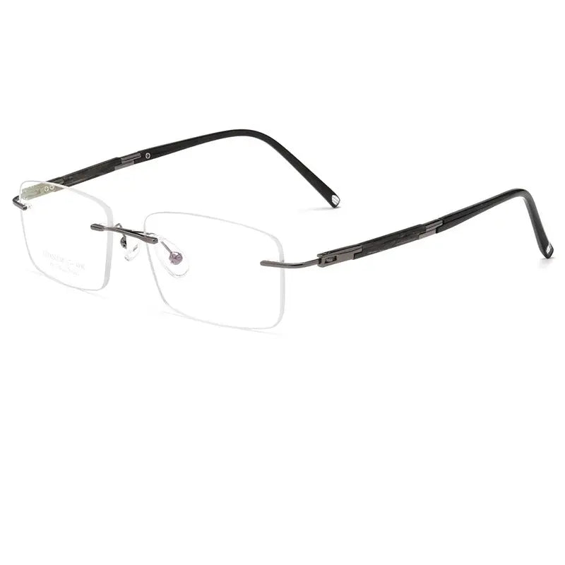 Women's Polygon Rimless Titanium Prescription Glasses 396119 — view 6 | Rx Spectacle