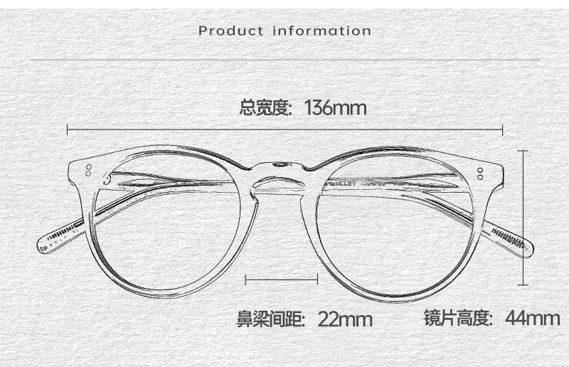 Women's Round Full Rim Acetate Prescription Glasses M5183 — view 7 | Rx Spectacle