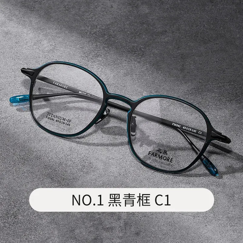 Unisex Oval Full Rim Titanium Prescription Glasses 69041 — view 5 | Rx Spectacle