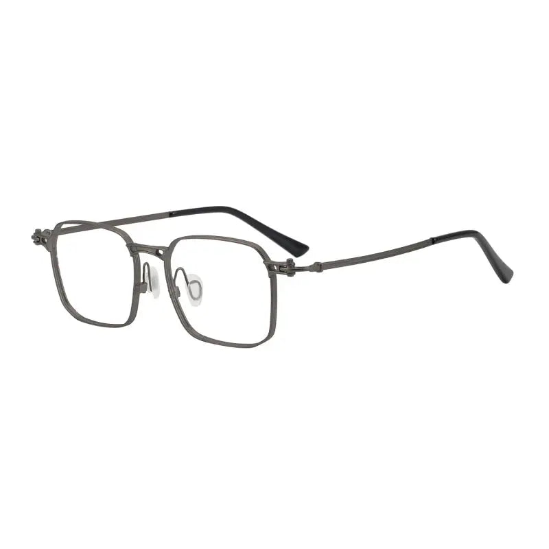Unisex Square Full Rim Titanium Oversized Prescription Glasses 885892 — view 4 | Rx Spectacle