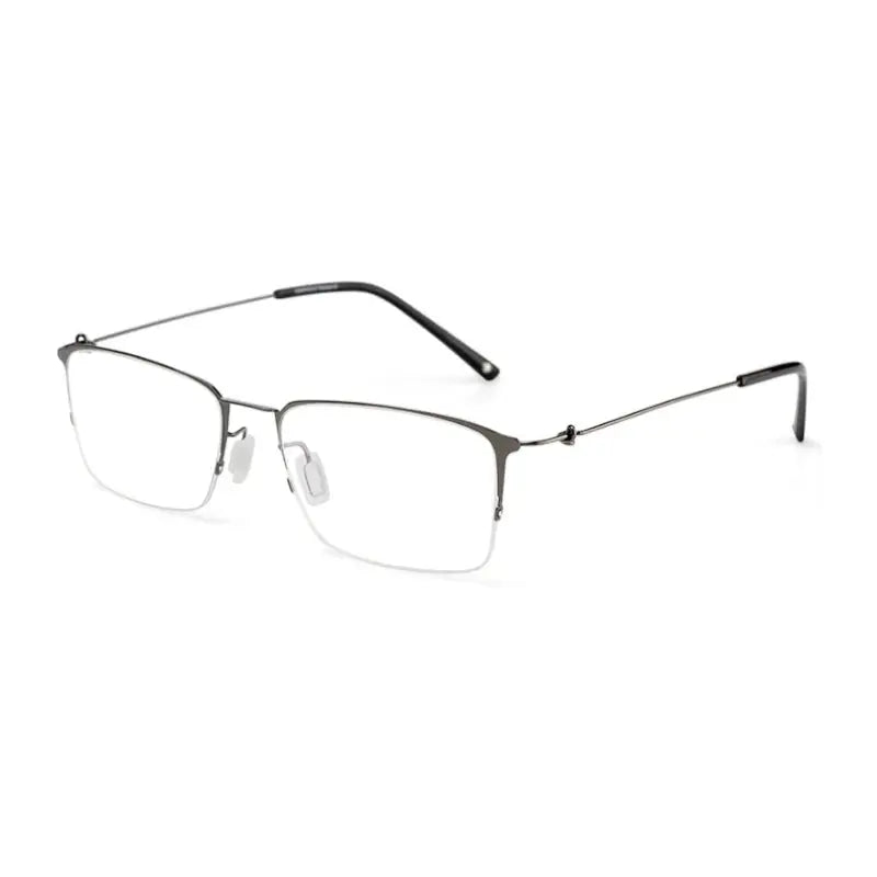 Unisex Square Semi-Rimless Titanium Screwless Prescription Glasses 68203 — view 6 | Rx Spectacle
