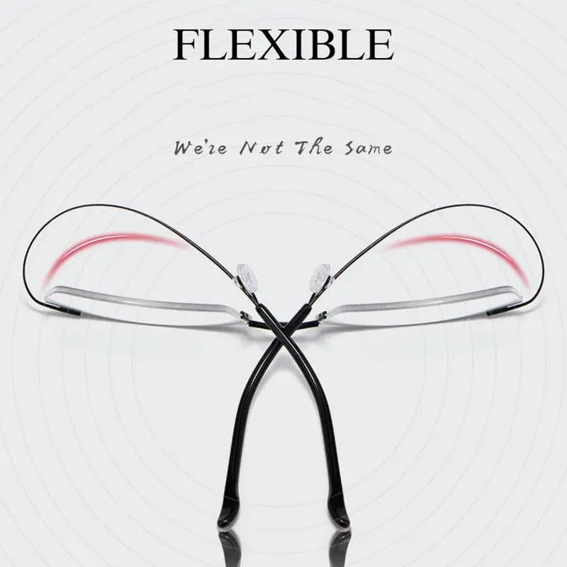 Men's Rectangular Semi-Rimless Titanium Prescription Glasses 30004 — view 7 | Rx Spectacle
