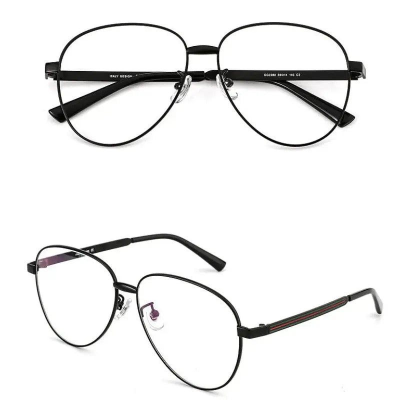 Unisex Oval Full Rim Alloy Prescription Glasses 2280 — view 4 | Rx Spectacle