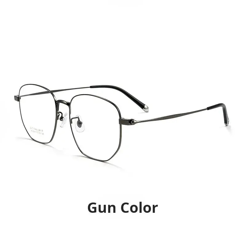 Unisex Polygon Full Rim Titanium Oversized Prescription Glasses 75109 — view 5 | Rx Spectacle
