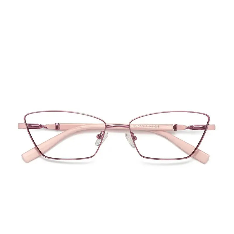 Women's Cat Eye Full Rim Alloy Prescription Glasses Y3012 — view 5 | Rx Spectacle