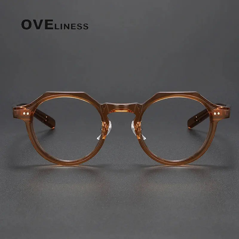 Unisex Round Full Rim Acetate Prescription Glasses V003 — view 3 | Rx Spectacle