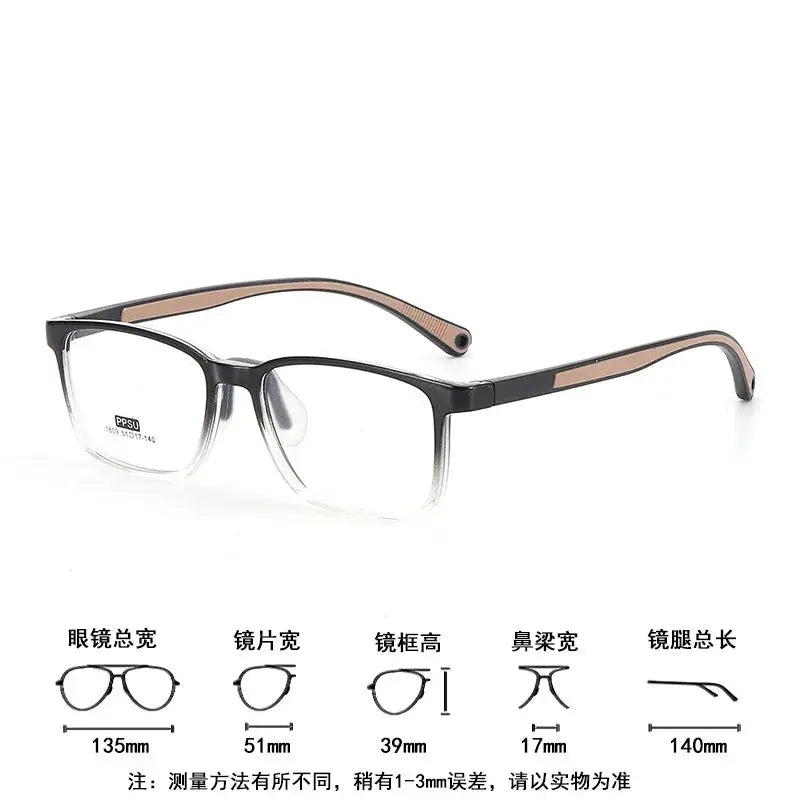 Unisex Square Full Rim TR90 Prescription Glasses 18094 — view 6 | Rx Spectacle