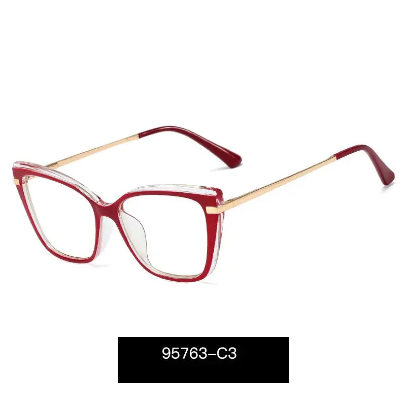 Women's Cat Eye Full Rim TR90 Prescription Glasses 95763 — view 3 | Rx Spectacle