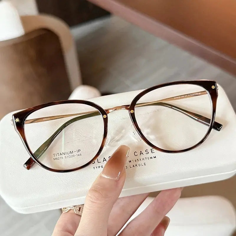 Women's Cat Eye Full Rim Titanium Prescription Glasses 62159 — view 3 | Rx Spectacle