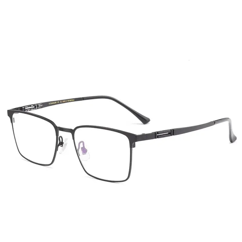 Unisex Square Full Rim Titanium Prescription Glasses 70239 — view 5 | Rx Spectacle